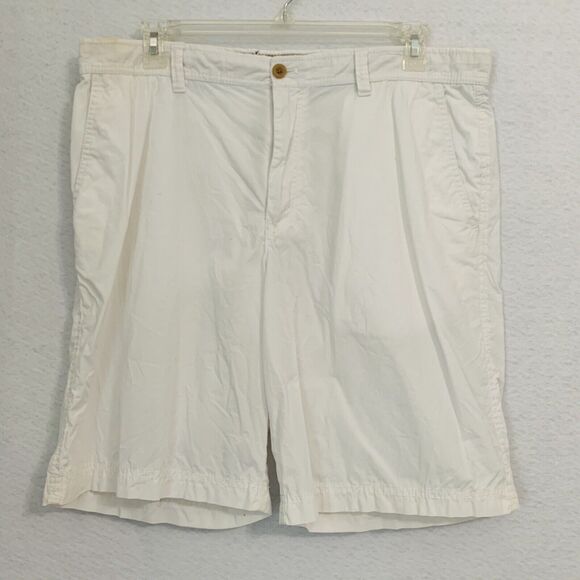 Izod Saltwater Shorts Men 38 Ivory 10" inseam Cotton Pocket Preppy Comfy Outdoor - Picture 12 of 13